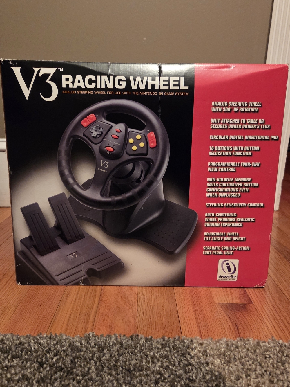 V3 Racing Wheel Analog Steering Wheel Nintendo 64 controller